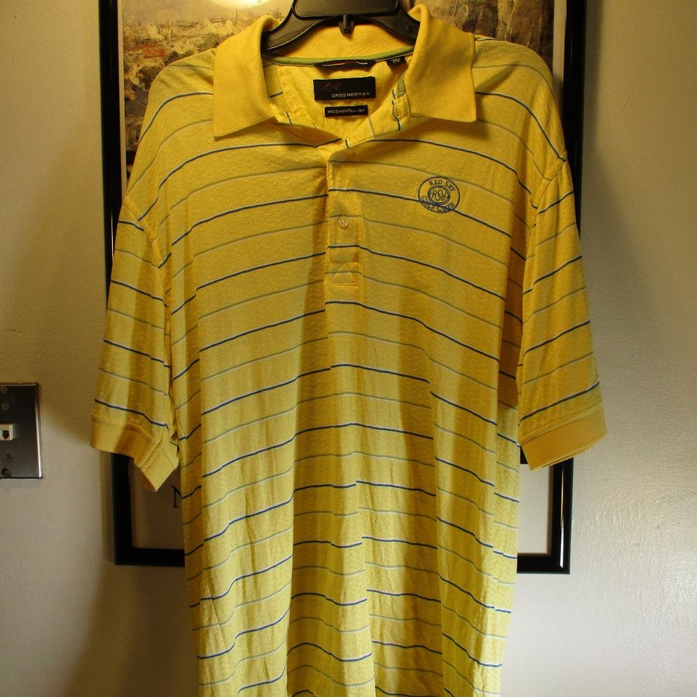 Greg Norman yellow golf shirt large